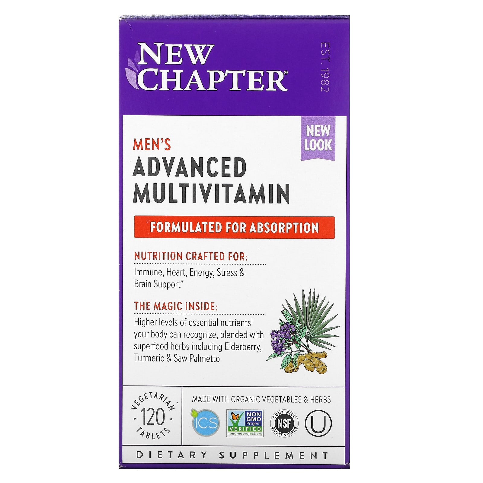 New Chapter, Men's Advanced Multivitamin, 120 Vegetarian Tablets UPC 727783003249 | HiLife Vitamins